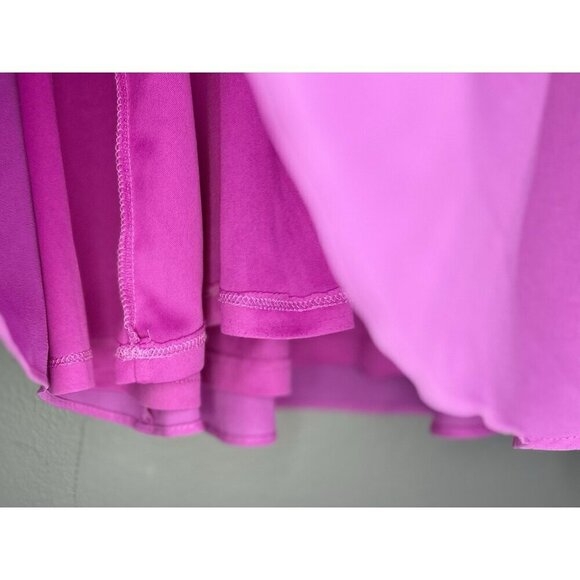 Express Flowy Chiffon Dress Womens 10 Fuchsia Pink Purple Fit & Flare Party Date - Picture 5 of 10